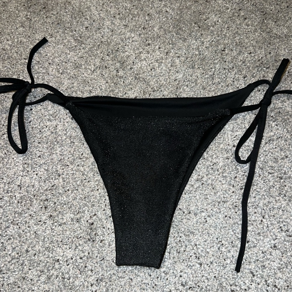 Black sparkly cheeky bikini bottoms